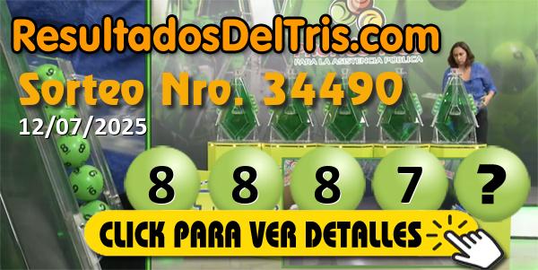 Resultado del sorteo Tris Extra 34490